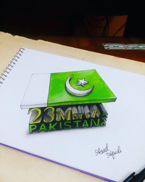 March Drawing Ideas, Pakistan Day 23 March, 23 March Pakistan, Pakistan Resolution Day, Pakistan Defence, Independence Day Drawing, Pakistan Day, Frock Designs, 23 March