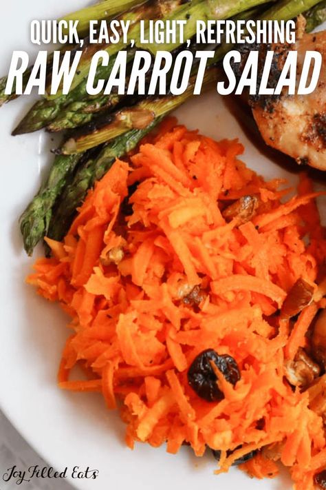 Raw Carrot Recipes, Thm Salads, Raw Carrot Salad, Trim Healthy Mama Breakfast, Pickled Things, Carrot Dishes, Kids Veggies, Baby Carrot Recipes, Eat More Veggies