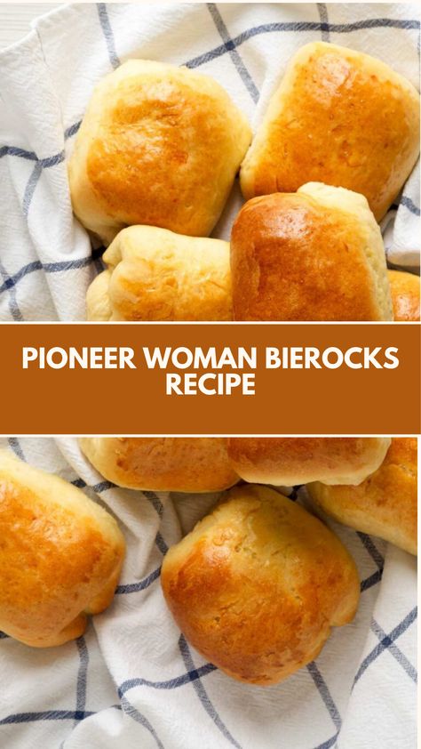 This Pioneer Woman Bierocks Recipe is made with yeast, water, milk, butter, sugar, eggs, and flour. The total time needed is 120 minutes, serving 12 people. This classic recipe combines savory ground beef, cabbage, onions, and cheese in a homemade dough. Pioneer Woman Dessert Recipes, Pioneer Woman Appetizers, Tri Tip Marinade, Ground Beef Cabbage, Bierocks Recipe, Pioneer Kitchen, Beef Cabbage, Homemade Dough, Pioneer Woman Recipes