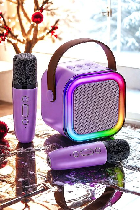 Mini Karaoke Machine for Kids, Christmas Birthday Gifts for Girls Toy 4, 5, 6, 7, 8, 9, 10, 12 , Portable Bluetooth Speaker with 2 Wireless Microphones, Karafun Premium Songs for All Ages(Purple) Mini Karaoke, Karaoke Machine, Bluetooth Speakers Portable, Christmas Birthday Gifts, Birthday Gifts For Girls, Microphones, Toys For Girls, Toys For Boys, Christmas Birthday