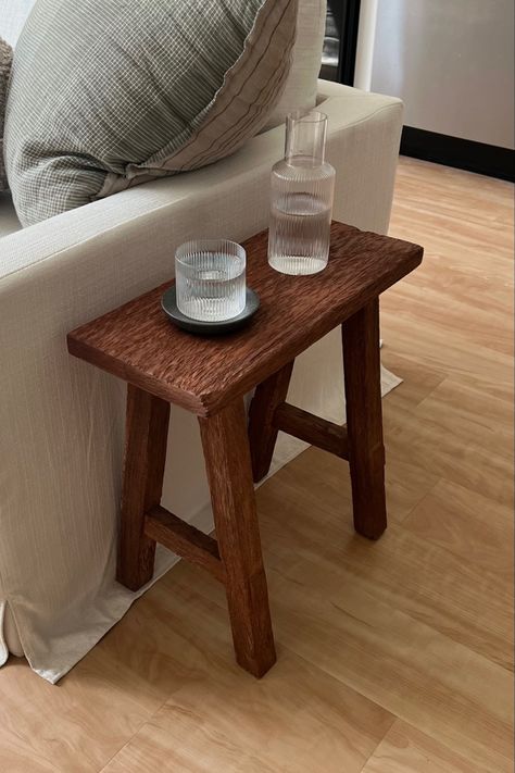 Stool Side Table Night Stands, Wood Stool Side Table, Stool End Table, Simple Wood Side Table, Small Stools For Living Room, Wooden Stools For Living Room, Couch Side Table, Minimal Side Table, Wooden Side Tables