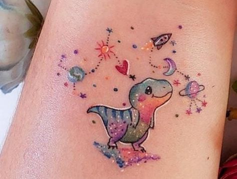 Simple Unique Tattoos, Simple Cat Tattoo, T Rex Tattoo, Line Art Simple, Cat Tattoo Ideas, Cool Nature, Dinosaur Tattoos, Unicorn Tattoos, Floral Tattoo Sleeve