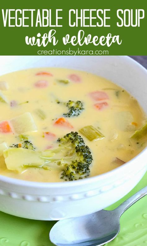 Velveeta Vegetable Soup, Recipes Using Cheese Whiz, Veggie Cheese Soup, Cheese Soup Recipe Velveeta, Velveeta Beer Cheese, Vegetable Cheese Soup, Cheddar Broccoli Soup Velveeta, Broccoli Cheese Soup Velveeta Easy, Cheese Vegetable Soup