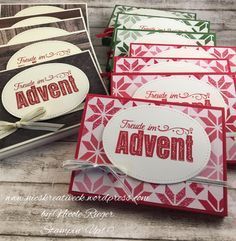 Stampin Up_Mini-Adventskalender_Verpackungen_groß Stampin Up Weihnachten, Advent Calenders, Stampin Up Christmas, Stamping Up, Silhouette Cameo, Advent Calendar, Advent, Takeout Container, Stampin Up