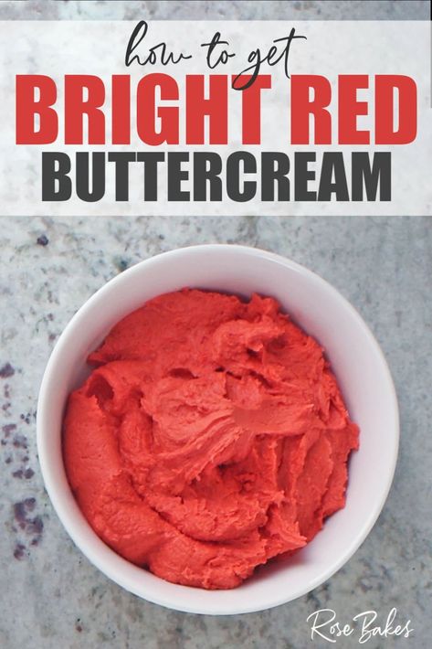 Red Buttercream, Red Frosting, Red Icing, Frosting Colors, How To Make Icing, Cake Decorating For Beginners, Frosting Tips, Icing Frosting, Red Cake