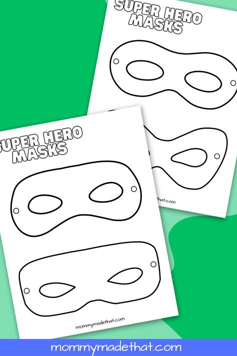 Superhero Mask Templates (Lots of Free Printables!) Superhero Mask Template Free Printables, Superhero Lesson Plans, Superhero Printables Free, Masks Diy Kids, Superhero Mask Template, Make Your Own Superhero, Superhero Printables, Create A Superhero, Mask Templates