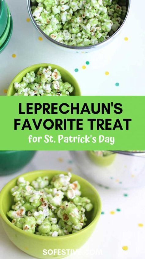 Fun St. Patrick’s Day Traditions For Kids & Families Jello Popcorn, Lime Popcorn, March Holidays, Green Jello, St Patrick's Day Activities, Green Desserts, Popcorn Treats, Homemade Mixes, Popcorn Snacks