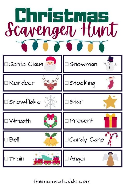 Want a fun Christmas activity for kids? Check out these fun Christmas scavenger hunt ideas with free printable! Start a new Christmas tradition scavenger hunt! Christmas Scavenger Hunt Ideas, Office Christmas Party Ideas, Christmas Scavenger Hunt For Kids, Holiday Family Activities, Christmas Riddles, Scavenger Hunt Ideas, Christmas Pajama Party, Holiday Facts, Christmas Party Ideas