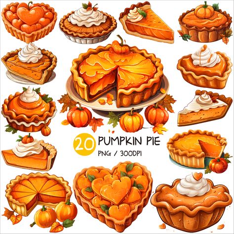 Pie Art Illustration, Autumn Desserts Aesthetic, Pie Cartoon, Pastel Food, Tart Pastry, Pie Drawing, Cream Decoration, Dessert Clipart, Food Drawings