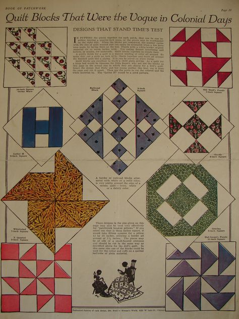 Colonial quilt blocks | I did not include the disturbing &qu… | Flickr - Photo Sharing! Colchas Quilting, Vintage Quilts Patterns, Sampler Quilts, Quilt Festival, Nine Patch, Old Quilts, Antique Quilt, Vintage Quilt, Vintage Star