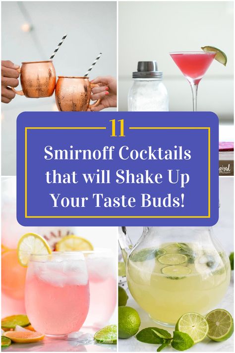 Collage of 4 smirnoff cocktails. Smirnoff Cocktail Recipes, Smirnoff Ice Recipes, Smirnoff Ice Cocktails, Smirnoff Cocktails, Smirnoff Drinks, Smirnoff Cocktail, Icee Recipe, Smirnoff Ice, Mixed Drinks Recipes