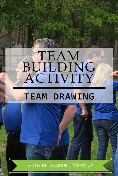 Team Drawing – Team Building Activity Blind Drawing Team Building, Building Drawing Ideas, Human Knot Game Team Building, Team Building Activities For Coworkers To Build Trust, Group Challenges Team Building, Cup Stacking Team Building Activity, Team Bonding Games, Team Drawing, Doodles Games