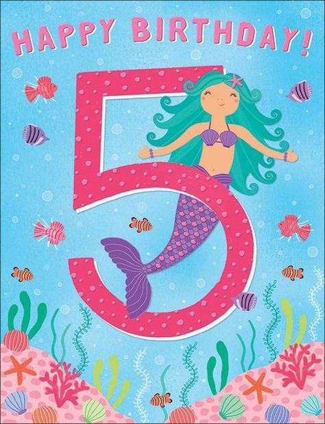 5th Birthday Girls, Happy Birthday Kids, Birthday Card For Her, Happy 5th Birthday, Girl Birthday Cards, Birthday Congratulations, Birthday Card Design, Birthday Cards For Her, Birthday Love