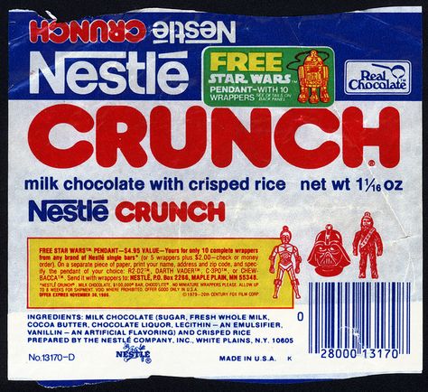 Recipe Layout, 1970s Food, Crunch Chocolate Bar, Chocolate Names, Old Sweets, Sweet Wrappers, Nestle Crunch, Old Candy, Chocolate Crunch