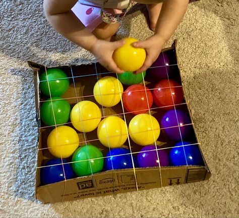 Sports Themed Fine Motor Activities, Ball Sorting Activity, Infant Ball Activities, Sports Themed Sensory Bin, Preschool Ball Activity, Balls Preschool Theme, Physical Activities For Infants, Balls Unit Creative Curriculum, Ball Sensory Bin