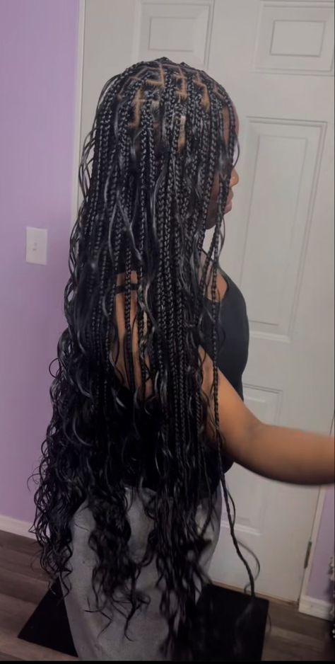 Swoop Knotless Braids, Side Part Knotless Box Braids, Goddess Boho Braids, Braids Aesthetic, Knotless Braids Hairstyles, Curly Braided Hairstyles, Braiding Hairstyles, Aesthetic Baddie, Knotless Box Braids