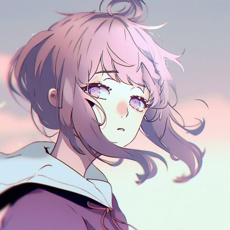 Girl Aesthetic Pfp, Girl With Purple Hair, Anime Purple Hair, Miku Hatsune Chibi, Purple Girls, Aesthetic Pfp, Anime Hair, Cute Profile Pictures, Anime Eyes