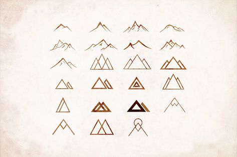 Moutain Tattoos, Mountain Icon, Small Mountain Tattoo, Mountain Tattoo Simple, Mountain Tattoo Design, Tattoos Mandala, Small Tattoos Simple, Tattoo Graphic, Cool Small Tattoos