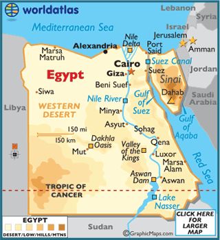 This is a map of Egypt that shows its coastal location. There was once an upper and lower Egypt until the unification around 1300 BC when Namer became the first king of the first dynasty and unified the two regions of Egypt. Ancient Egypt Map, Map Of Egypt, Africa Outline, Aswan Dam, Egypt Pyramids, Egypt Flag, Egypt Map, Travel Egypt, Egypt Culture