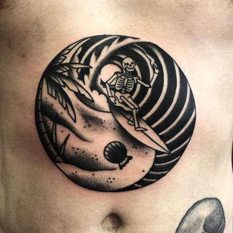 Yin and yang ☯️ . Thanks brad #yinyang #surfing #tatsoul #envyneedles Traditional Ying Yang Tattoo, Japanese Water Tattoo, Underwater Tattoo, Ying Yang Tattoo, Yang Tattoo, Yin Yang Tattoos, Water Tattoo, Japanese Water, Yin And Yang