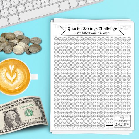 Excited to share this item from my #etsy shop: Quarter Savings Challenge | Quarter Challenge | Yearly Savings Challenge | Savings Challenge | 365 Day Saving Challenge | One Year Challenge Quarter Challenge 365, Nickel Challenge, One Year Challenge, Quarter Challenge, Year Challenge, Today's The Day, Spar Challenge, Money Savings, Saving Challenge