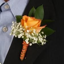 Yellow Boutonniere, Boutonniere And Corsage, Orange Boutonniere, Corsage And Boutonniere, Corsage Prom, Prom Flowers, Rose Orange, Diy Wedding Flowers, Corsage Wedding