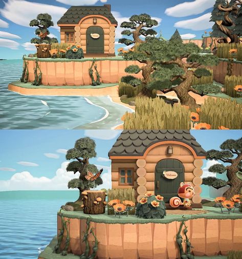 Animal Crossing Peninsula House, Acnh Peninsula House, Animal Crossing Peninsula, Acnh Peninsula, Acnh Peninsula Ideas, Cozy Gaming, Animal Crossing Wild World, Acnh Inspo, 10k Followers