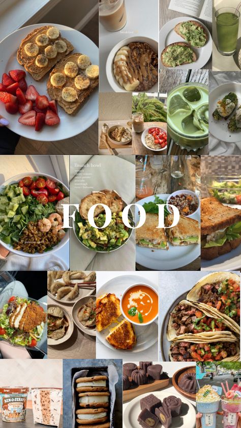 Images Of Healthy Food, Good Eating Habits Aesthetic, Healthy Food Collage, Healthy Food Board, Food Mood Board, Soul Food Dinner, Healthy Food Inspiration, Vegan Meal Plans, Healthy Homemade Recipes