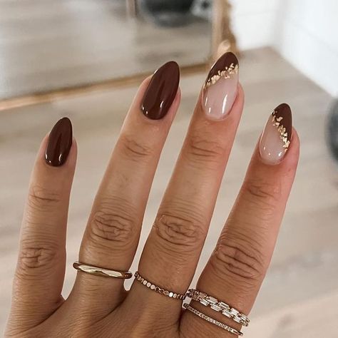 Kelsie on Instagram: "It's giving chocolate wrapped in gold foil vibes 🤎 Comment below and Let me know your favorite chocolate candy and I'll choose one person and send a Stanley cup filled with that candy !" Chocolate And Gold Nails, Chocolate Nails, Chocolate Wrapping, Choose One, Gold Nails, Stanley Cup, Chocolate Candy, Gold Foil, Let Me Know