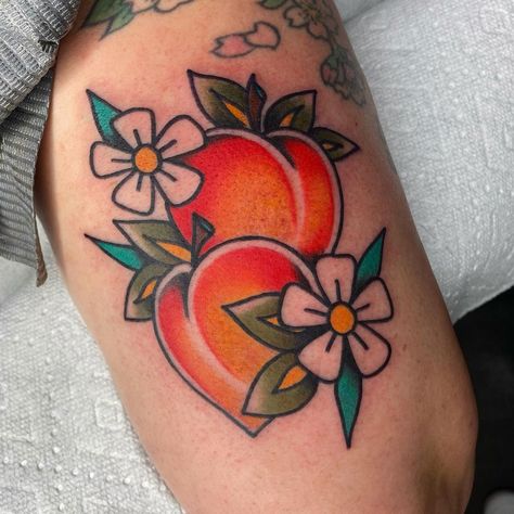 Watermelon Tattoo, Belle Tattoo, Peach Tattoo, Fruit Tattoo, Food Tattoos, L Tattoo, Sigil Tattoo, Botanical Tattoo, Back Tattoo Women