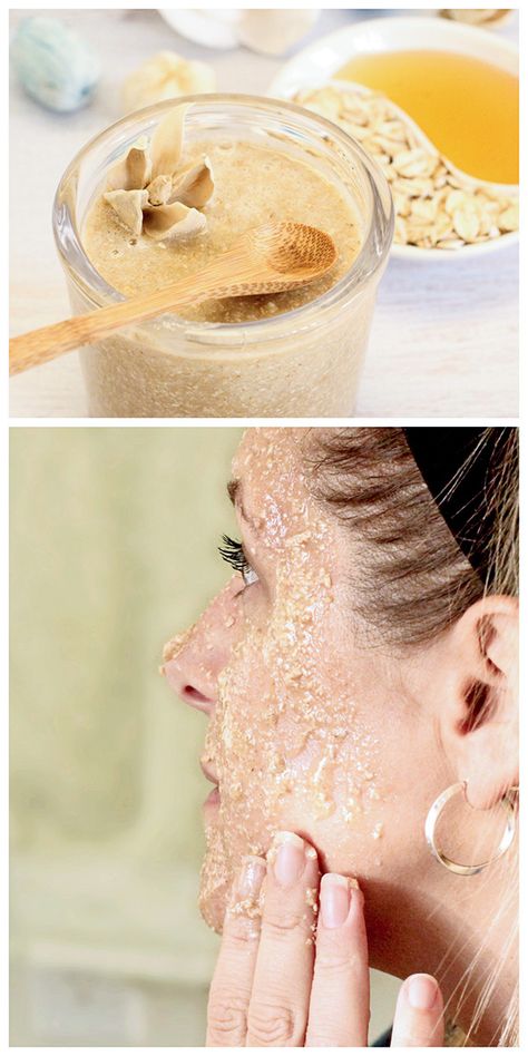 Face Scrub-color Honey Face Scrub, Homemade Facial Scrub, Facial Scrub Recipe, Oatmeal Face Scrub, Face Scrub Recipe, Homemade Face Wash, Mask Skin, Honey Face, Face Scrub Homemade