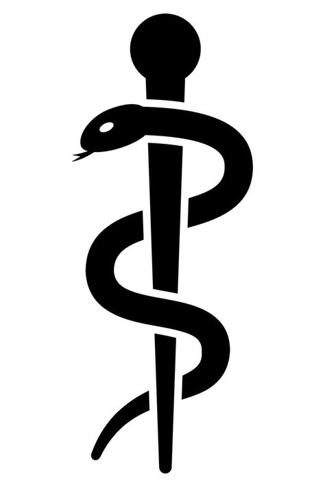 Caduceus or staff of Asclepius symbol icon Staff Of Asclepius, 1st Responders, Graphic Image