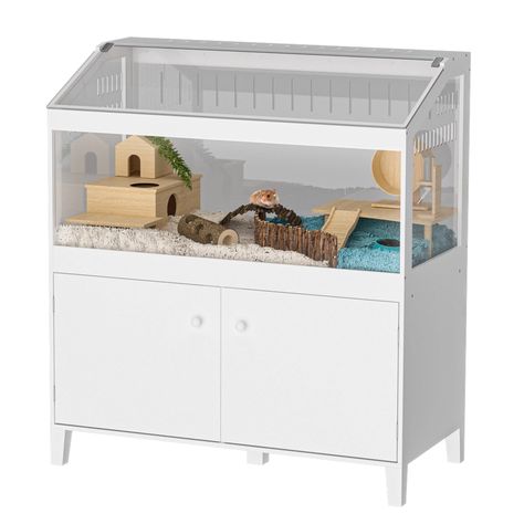 Arrives by Fri, Oct 20 Buy GDLF Hamster Cage with Storage Cabinet Small Animal, Large Habitat for Hedgehog Gerbil & Rat 39.5"x19.7"x43.7" at Walmart.com Syrian Hamster Cages, Kandang Hamster, Gerbil Cages, Hedgehog Cage, Hamster Habitat, Hamster Care, Rat Cage, Hamster Cages, Syrian Hamster