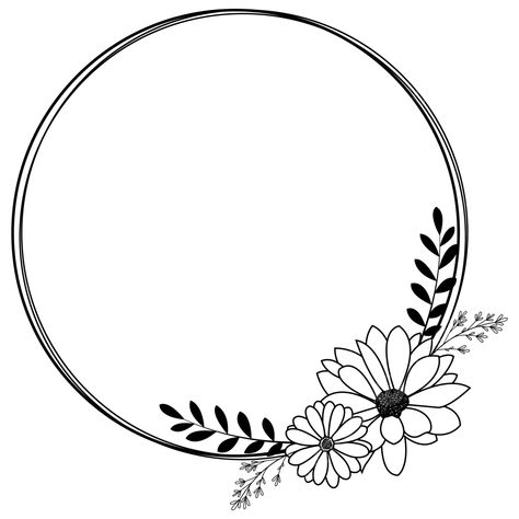 Flower Border Design Simple, Circle Drawing Ideas, Pot Wallpaper, Border Design Ideas, Design Ideas Drawing, Flower Border Design, Border Drawing, Drawing Arms, Wedding Photo Walls