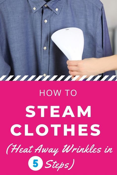 Who needs an iron when you know how to steam clothes? Master this method of wrinkle removal by reading our 5 step process for steaming pants, dresses, and more.  #steamcleaning #steamcleaningtips #steamcleaningcarpets #howtosteamclean #steamclean #carpet #cleaningcarpet Steam Iron Clothes, Wrinkle Release Spray, Steam Clothes, Lifestyle Advice, Dream Laundry Room, Steam Press, Handheld Steamer, Household Management, Clothes Steamer