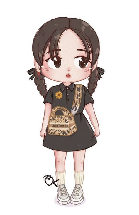 Jisoo Chibi, Cute Chibi Drawings, Kpop Chibi Blackpink, Blackpink Cartoon, Exo Chibi Fanart, Blackpink Fanart, V Chibi, Doll Drawing, Chibi Sketch