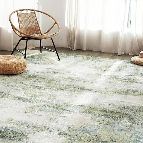 Amazon.com: Carvapet Washable Rug 8x10, Green Modern Abstract Area Rugs, Low Pile Rugs with Rubber Backing, Stain Resistant Rugs for Living Room, Foldable Machine Washable Area Rug : Home & Kitchen Oversized Rug, Painted Patterns, Low Pile Carpet, Washable Area Rug, Rugs For Living Room, Daily Cleaning, 8x10 Rugs, Area Carpet, Washable Rug