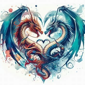 European Dragon Tattoo shaping into a heart with water colors - Image Creator from Microsoft Designer Circular Dragon Tattoo, European Dragon Tattoo, Water Dragon Tattoo, Watercolor Dragon Tattoo, European Dragon, Fire And Ice Dragons, Celtic Dragon Tattoos, Two Dragons, Phoenix Tattoos