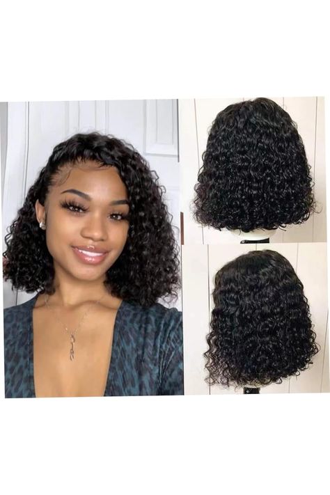 Short Bob Wigs Lace Front Human Hair Wigs For Black Women Curly Wigs With Baby Hair Pre Plucked Natural Hairline Wigs Lace Front Wigs for Women Medium Length (Black) Natural Lace Front Wigs, All Types Of Braids, Kręcony Bob, Shoulder Length Styles, Wig Styling Ideas, Wig Hairstyles Short, Shoulder Length Wigs, Bob Riccio, Wigs For Black Women Curly