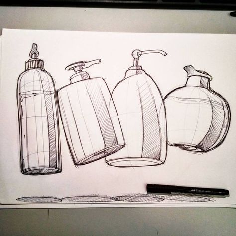 Product Sketch, Structural Drawing, Tumblr Drawings, Design Sketching, Bottle Drawing, Year 8, Object Drawing, Architecture Concept Drawings, Industrial Design Sketch