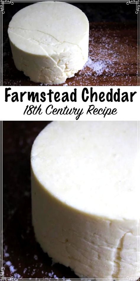 How to Make Cheddar Cheese: Farmhouse Cheddar Recipe - This historical food preservation and storage, 18th century recipe is one of my favorite cheddar cheese recipes to make at home. Making cheddar cheese is so easy to do, even for beginners learning the cheesemaking process. Cheesemaking for beginners is easy! Food Preservation And Storage, Historical Food, Cheddar Recipes, Cheese Recipes Homemade, Cheddar Cheese Recipes, Cheese Making Recipes, Goat Milk Recipes, Diy Cheese, Recipes To Make At Home