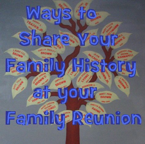 10 great family history ideas with tips and instructions Family Reunion Centerpiece Ideas, Family History Ideas, Family Reunion Keepsakes, Family History Crafts, Family Reunion Themes, Family Reunion Decorations, Family Reunion Activities, Reunion Games, Family Reunion Planning