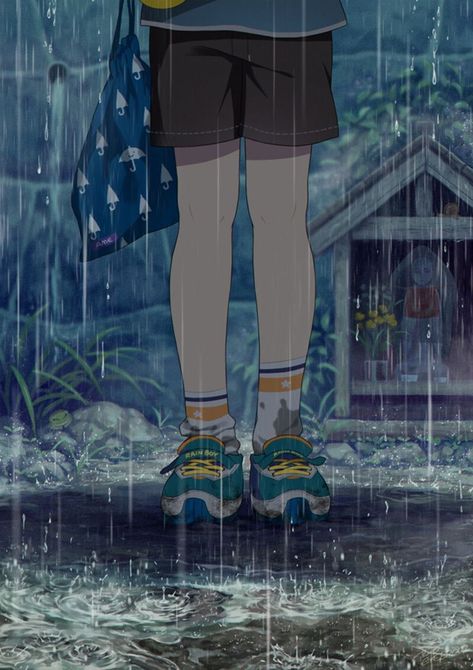 Rain Illustration, Visual Development, An Anime, In The Rain, Anime Scenery, Anime Movies, Art Reference Poses, The Rain, Anime Character