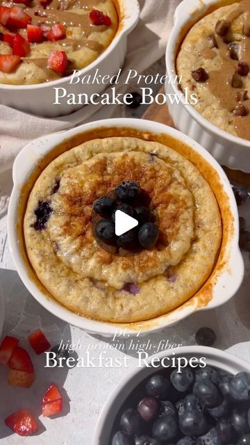 Blood Sugar Balancing Breakfast, High Protein Pancake Bowl, Protein Pancake Bowl, High Protein Breakfast Meal Prep, Pancake Bowl, Fiber Breakfast, High Fiber Breakfast, Balance Blood Sugar, Thm Breakfast