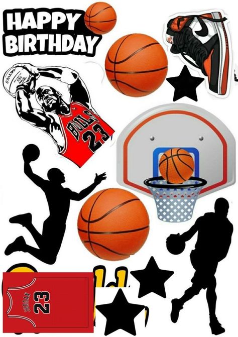 Nba Cake Topper Printable, Michael Jordan Cake Topper Printable, Basketball Cupcake Toppers Printable, Basketball Theme Cake Topper Printable, Basketball Toppers Printable, Basketball Cake Topper Free Printable, Jordan Cake Topper Printable, Basketball Cake Topper Printable, Jordan Cake Topper