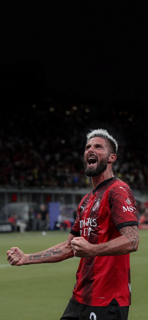 Giroud Milan, Giroud Olivier, Milan Wallpaper, Olivier Giroud, Football Wallpapers, Football Images, Tv Icon, Kylian Mbappe, Football Poster