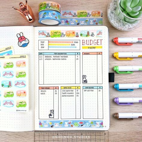 Kalon「stationery & bujo」 (@nohnoh.studies) • Instagram photos and videos Bullet Journal Topics, Habit Journal, Finance Bullet Journal, Habit Tracker Bullet Journal, Bullet Journal Ideas Templates, Washi Stickers, Planner Spreads, Bullet Journal Tracker, Bulletin Journal Ideas