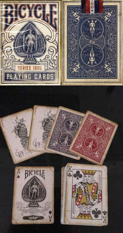 The Bicycle 1900s Deck looks like it’s been weathered and abused, exposed to the elements, left to experience every second for over a hundred years. But these cards are an illusion in themselves, because they may look very old, but they handle superbly. You have to keep telling yourself, this is a new deck of cards. The faultless follow-up to the ever popular 1800s deck, the 1900s deck is full of secrets and history. Available in blue Bicycle Rider Back only. 2019 Release. Red Force, Blue Bicycle, Victorian Home Decor, Yearbook Ideas, Library Chair, Painted Trays, Bicycle Playing Cards, New Deck, Vintage Games