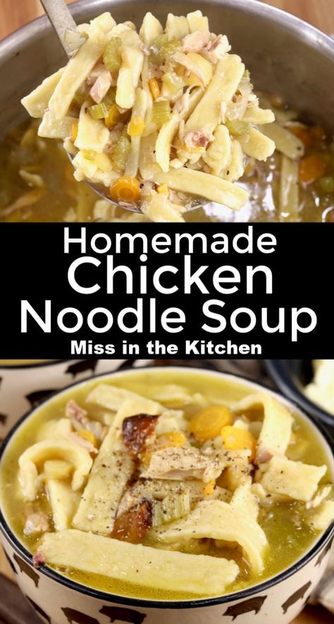 The Best Chicken Noodle Soup, Homemade Chicken Noodle Soup Recipe, Chicken Noodle Soup Recipe Homemade, Best Chicken Noodle Soup, Homemade Broth, Southern Cooking Recipes, Chicken Noodle Soup Recipe, Chicken Noodle Soup Easy, Homemade Buttermilk Biscuits