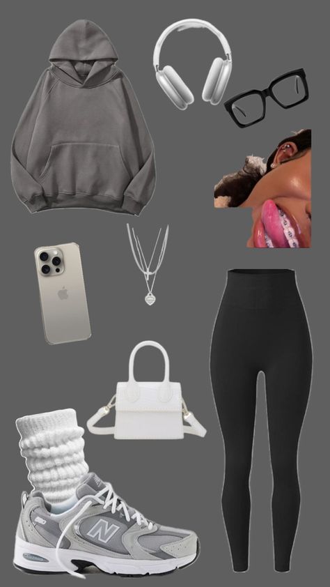 Outfits For Grey New Balance, Outfit Creator App, White Essentials Hoodie Outfit, Trendy Baddie Outfits, Basic Baddie Outfits, Essentials Outfit, Jordan 4 Outfit, Teen Swag Outfits, Cute Nike Outfits